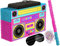 Jergrim Boombox Piñata 4-Piece Set perfect for Retro Birthday Party, Decorations, 80s Parties, Hip Hop 90s, 1980’s Radio Piñata for kids and adults (17”X10”) Durable!