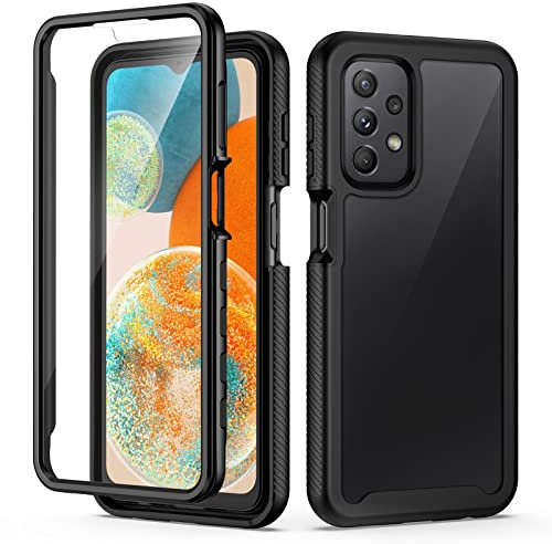 seacosmo Coque pour Samusng Galaxy A23 5G/4G, Antichoc Housse avec Protection écran 360°Protection Etui Double Face Bumper Portable Robuste Transparent Intégrale Coque A23 - Noir