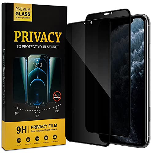 Verco Lot de 2 films de protection d'écran en verre anti-espion pour iPhone X, iPhone XS