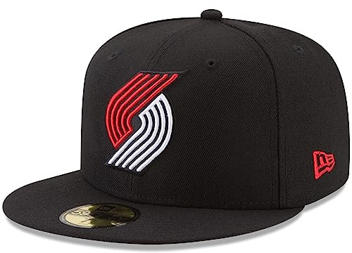 New Era NBA 59FIFTY Team Color Authentic Collection Fitted On Field Game Cap Hat, Portland Trail Blazers, 7 3/8