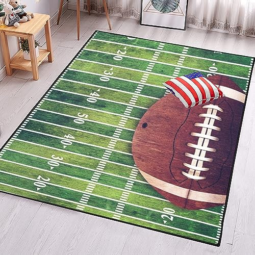 Sportteppich, Retro, American Football-Feld und Rugby, Bodenmatte, rutschfester Teppich für Wohnzimmer, Esszimmer, Schlafsaal, Schlafzimmer, Heimdekoration, Teppich 200 x 150 cm