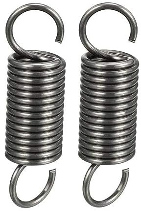 2 Piezas Resorte de extensión 1 x 10 x 40 mm, Diámetro del cable 1 mm, OD 10 mm, Longitud libre 40 mm, Resorte Acero Doble Gancho Tensión Resorte