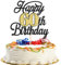 Xsstarmi 1 Pack Happy 60th Birthday Cake Topper Glitter 60 Fabulous Cake Pick Hello 60 Cheers to 60 Years Cake Decorations for Happy 60th Birthday Anniversary Party Supplies Black Gold