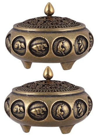 PRETYZOOM Räuchergefäß Tischdekorationen Metallklammern -fahnenmast Schreibtischablage Messingtablett Metallständer Miniaturdekoration Tisch Tablett Kupfer Drinnen Räucherstäbchen