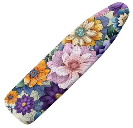 Oamsistay Ironing Board Pad Colorful Flowers Extra Thick Heavy Duty Padded for Standard Boards Non Stick Stain Resistant Home Accessories
