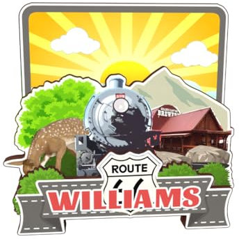 Williams Arizona, USA, Amerika, Holz-Kühlschrankmagnet, niedlich, 3D-Stadt-Reise, Souvenirs, Basteln, handgefertigt, Kühlschrank-Aufkleber, Zuhause, Whiteboard-Dekoration, Sammlung, Geschenk