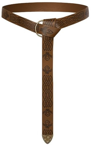 Scarlet Darkness mittelalterlicher Ledergürtel, Renaissance-Accessoire, Piraten-/Wikinger-Gürtel, Einheitsgröße