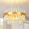 Moderna araña de cristal, LED de 3 colores cambian de oro Lámpara colgante, Ronda de cristal lámpara colgante para el dormitorio, pasillo, balcón, isla de cocina, D40cm