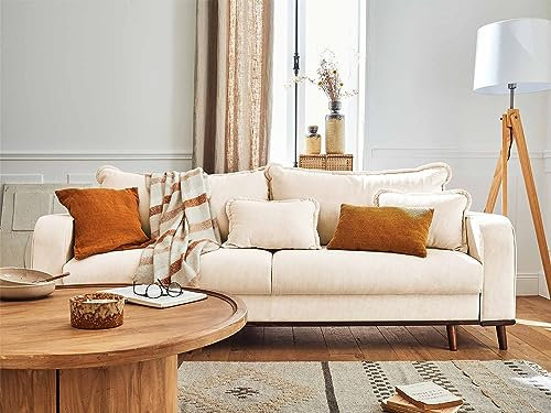 Lisa Design Albane - 3-Sitzer Sofa - mit Schlaffunktion und Bettkasten - aus Cord Beige