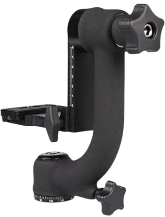 AsrMyjcx Cabezal de Trípode Gimbal para Accesorio de Cámara DSLR Placa de Liberación Rápida Versátil