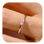 Aidenn Geburtsstein Ringe Gold für Frauen Damen,14K Vergoldet, Stapelbarer Alexandrit Ring für Mädchen, Geschenke zum Geburtstag der Mütter, Verlobungs, Hochzeits und Versprechensringe Schmuck 60cm