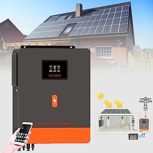 Onduleur Hybride Solaire 8.2Kw/10.2Kw (48V) - Off/On-Grid, ContrôLe D'Application - Production D'éNergie, ContrôLeur Solaire MPPT (160-180A), EntréE PV Max 500VDC,10.2KW+WIFI
