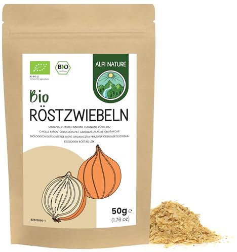 Alpi Nature Cipolla Croccante BIO 50g, Cipolle Croccanti Arrostite, Senza Olio di Palma