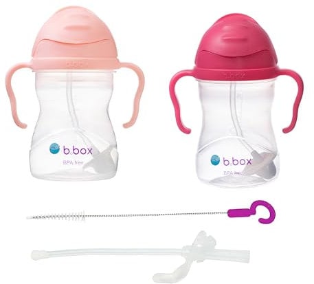 b.box Gobelet avec paille, tasse étanche pour bébé, gobelet anti-fuite pour tout-petits dès 6 mois, bouteille d’eau ou de lait pour bébé, sans BPA, passe au lave-vaisselle, 240 ml