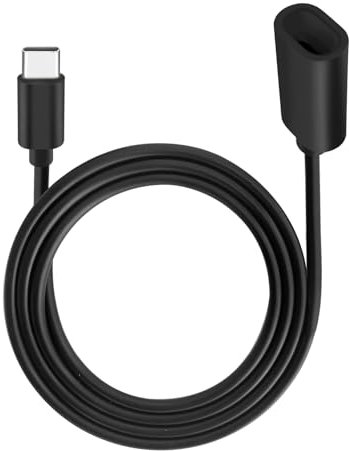 Long Type C Extension Cable, USB C Male to Female Extender Cord Compatible with Ring Pan-Tilt Indoor Cam (2024 Release)， Mag-Safe Charger， iPhone16 /15 (Black, 20FT)