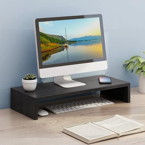 Onxyrbyte Supporto Monitor,Rialzo Monitor da Scrivania,Supporto per Monitor in Legno,Riser per Schermo per Pc Portatile,Supporto Monitor Pc da Scrivania Ergonomico,per Casa O Ufficio