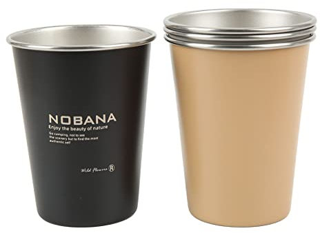 ZAICOLER Camping Mug, Stainless Steel Stainless Steel Cups Camping Mugs with 4 Pcs for Outdoor Travel (General Style)