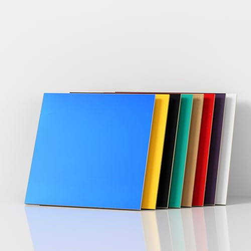 ATOMSTACK 8 fogli di compensato colorati, 300 x 300 x 3 mm, in legno di balsa, sottili legno naturale senza verniciatura, per progetti laser, artigianato, hobby, modellismo