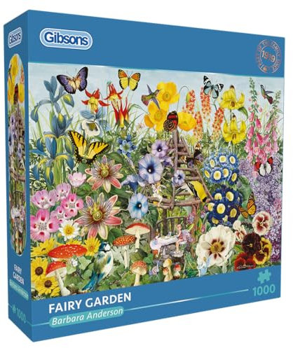 Gibsons Fairy Garden 1000 Piece Jigsaw Puzzle Beautiful Colourful Blossom Flowers Artwork Sustainable Puzzle for Adults Premium 100% Recycled Board | Great Gift | Gibsons Games