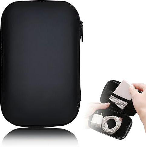 1 Pcs funda para disco duro externo SDD/HDD de 2.5 pulgadas, funda para cable de datos, funda protectora portátil para disco duro externo, negra, a prueba de golpes