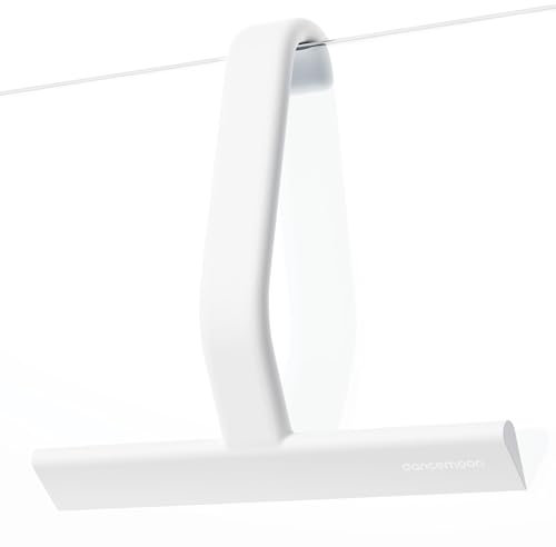 dancemoon JustHang Shower Squeegee for Glass Doors, All-one-Piece Silicone with Built-in Hook Design for Easy Hanging and Cleaning, 25 cm, White