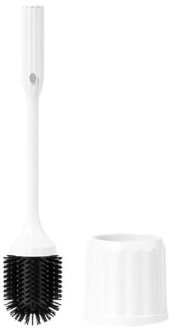 Cepillo de inodoro, limpiador eléctrico, limpiador de esquinas, herramienta flexible, fácil mantenimiento del hogar, uso de baño, limpieza de baño, hogar, 15.67 x 2.95 pulgadas