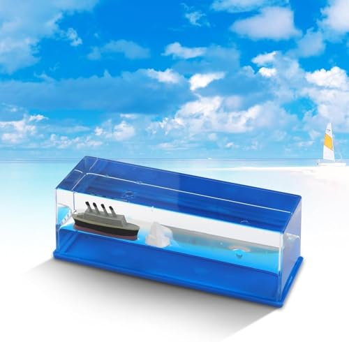 ZYEKIU Kreuzfahrtschiff Fluid Drift Flasche Unsinkable Boot In Einer Box | Flasche Acryl Unsinkable Boot In Einer Box Schiffsmodell-Dekor Büro Und Haus Bootslauf Dekoration (Titanic)