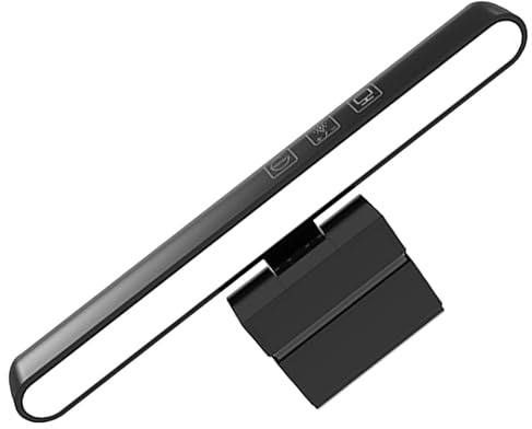 ULTECHNOVO Monitorleuchte mit Verstellbaren Clips, USB LED Hängeleuchte | Bildschirmbeleuchtung für Computermonitore, Touch Bedienung, 90LM, 5v/1A, Kunststoff, Schwarz