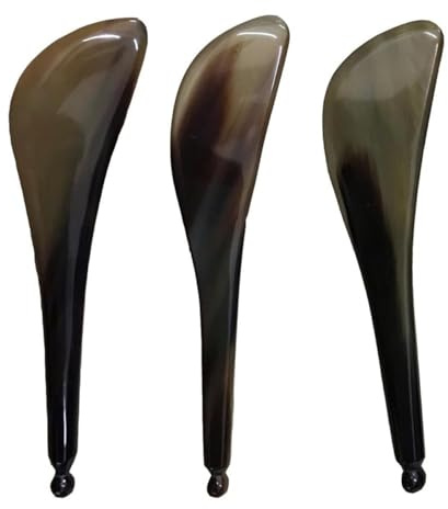 GALPADA Horn Schabstock Massagestab Ergonomisch Geformt Langlebiges Horn Glatte Kanten Tragbares Gua Sha Massage Tool für Faszien und Akupressur Anwendungen zur Zufällige Farbe