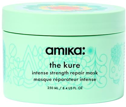 amika The Kure Intense Strength Repair Mask 250ml I Intensive Feuchtigkeits- und Reparaturpflege I Haarmaske für trockenes und brüchiges Haar I Vegan, Parabenfrei, Sulfatfrei