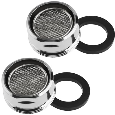 2 Piezas Aireador Grifo M24, Aireador Grifo Lavabo con filtro de acero inoxidable, 2 Arandelas, para Cocina y BañO, Plata(rosca exterior de 24 mm)