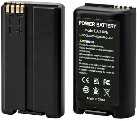 Easekent Lot de 2 Piles Alarme BAT25 BAT26 BatLi26 3,6V 6,0Ah Li-SOCl2, Batterie de Rechange Compatible avec Daitem, Hager, ATRAL, Pile Haute Capacité pour Détecteurs de Fumée et Centrales d'Alarme
