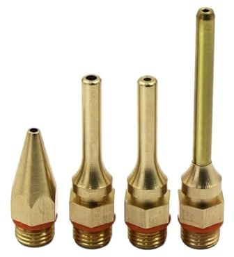 Heißklebepistole, Feindüsen-Set für Klebstoffsprüher, Kupferrohrdüsen (34 x 2,0 mm, 50 x 2,0 mm, 50 x 3,0 mm, 70 x 2,0 mm), verschleißfest, tropfsicher, Stahlkugel-Design, Gold-Finish