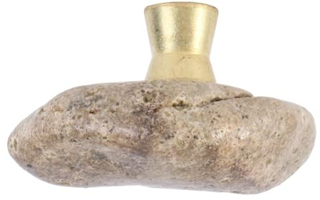 TOPPERFUN Möbelgriff aus Natürlichem Stein 1 Stück mit Stabilem Metallsockel Ersatzgriff für Schrank und Küchentüren für Wohn und Esszimmer