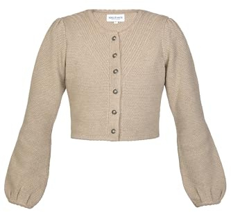 Edelnice Trachtenmode Damen Trachten Strickjacke Isa in Creme oder Schwarz