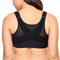 Delimira Women's Full Coverage Front Closure Wire Free Back Support Bra Black, Black, 46D