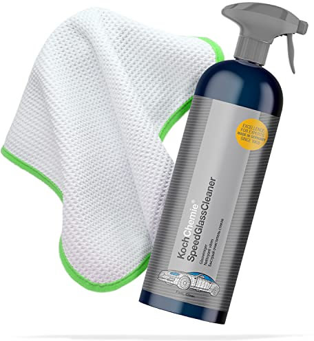 detailmate Koch Chemie Speed Glas Reiniger 750ml & Mikrofaser Waffeltuch Scheibenreinigungstuch, 450 GSM, 35 x 35 cm, Glas Reinigungstuch, Scheiben Reinigungstuch