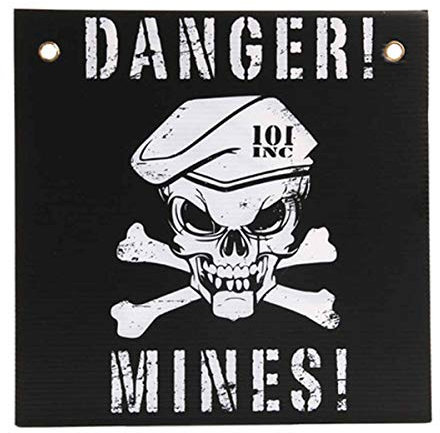 Warn-Schild Danger! Mines! 30 x 30 cm schwarz/weiß