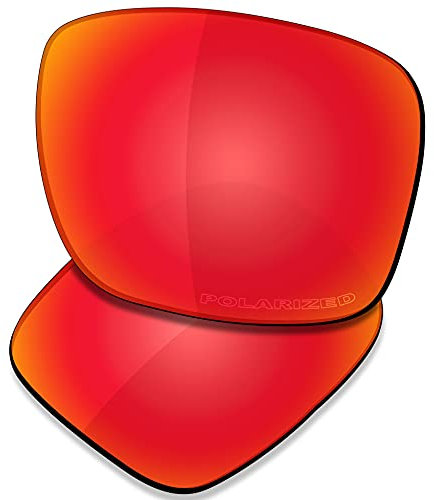 SAUCER Verres de rechange haut de gamme pour lunettes de soleil Oakley Holbrook Mix OO9384 | Holbrook Mix Low Bridge Fit OO9385 – Rouge feu polarisé