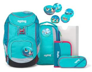 ergobag Pack Set ergonomischer Schulrucksack, Schulranzen, Vorgänger-Kollektion, flexibel 6-teilig 1.Klasse Grundschule