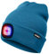 ATNKE LED Beleuchtete Mütze,Wiederaufladbare USB 4 LED Rot und Blau Leuchten Blinkender Laufmütze mit Licht Extrem Heller Lampe Winter Warme für Herren und Damen Geschenke/Peacock Blue