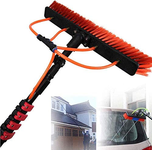 CARLAMPCR Teleskopstange wasserführend 3.5M-11M, mit Bürste, Photovoltaikreinigung Solarreinigung Fassadenreinigung Fensterreinigung Wintergartenreinigung,20FT-6m