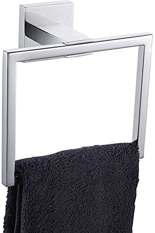 KOKOSIRI B3004CH Porte-Serviettes de Bain en Acier Inoxydable Style Moderne Chromé Poli