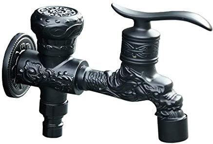 BiaoTeng waschmaschine wasserhahn 1/2 messing waschtischarmatur wasserhahn antik aussen wasserhahn antik küche einhebelmischer Wasserhahn mopp wasserhahn für Garten-Badezimmer,schwarz c