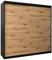 MEBLE KRYSPOL Tokyo 200 Kleiderschrank mit Zwei Schiebetüren für Schlafzimmer – moderner Aufbewahrungsschrank mit Kleiderstange und Regalen – 200x200x62cm - Mattschwarz + Artisan