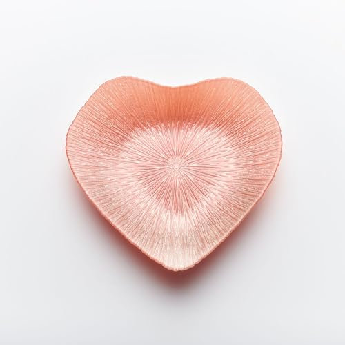 Sienna Glass Decorative Glass Bowl – Heart Design – Red & Pink Handmade Gift Idea for Special Occasions