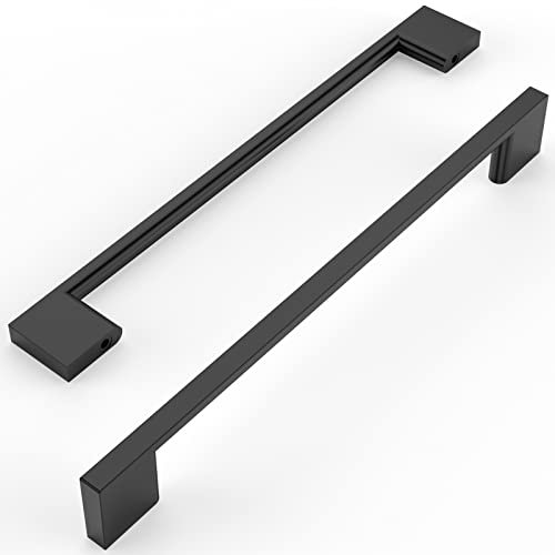 Amerdeco 10 Piezas Tiradores de Cocina 192mm Tiradores Negro para Armarios, Cajones, Muebles y Puertas, de Aleación de Aluminio UK0035