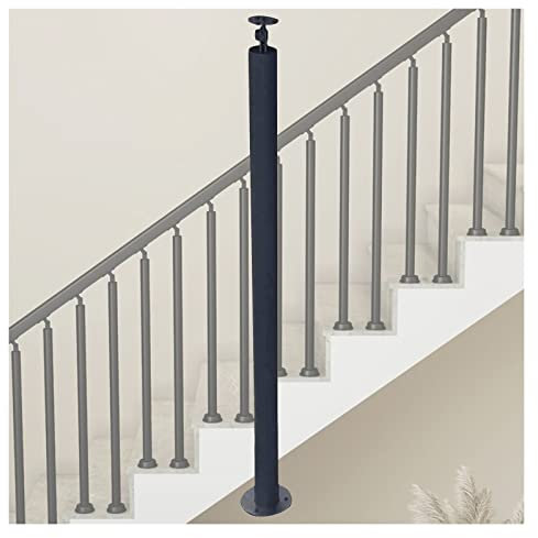 Geländer Außen/ Innen Treppengeländer Metall-Treppenpfosten, 1/2/5/10 Stück, verstellbarer Veranda-Geländerpfosten für Holzbetonstufen, rundes DIY-Treppengeländer-Set für den Innenbereich mit Halterun