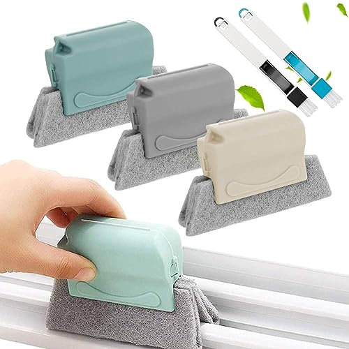 Brosse Fente Multifonction,Brosse de Nettoyage Rainure Fenetre,Brosse de Nettoyage de Vitres,Brosse de Nettoyage de Rainure Créative Fente,Porte Glissières de Fenêtre Salle de Bain Rainure,5 PCS
