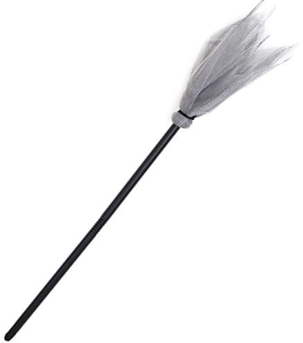 Lezevn Halloween Witch Brooms Witch Broomstick Halloween Party Props Children's Witch Brooms Toys for Cosplay Costume Decoration (Grey)